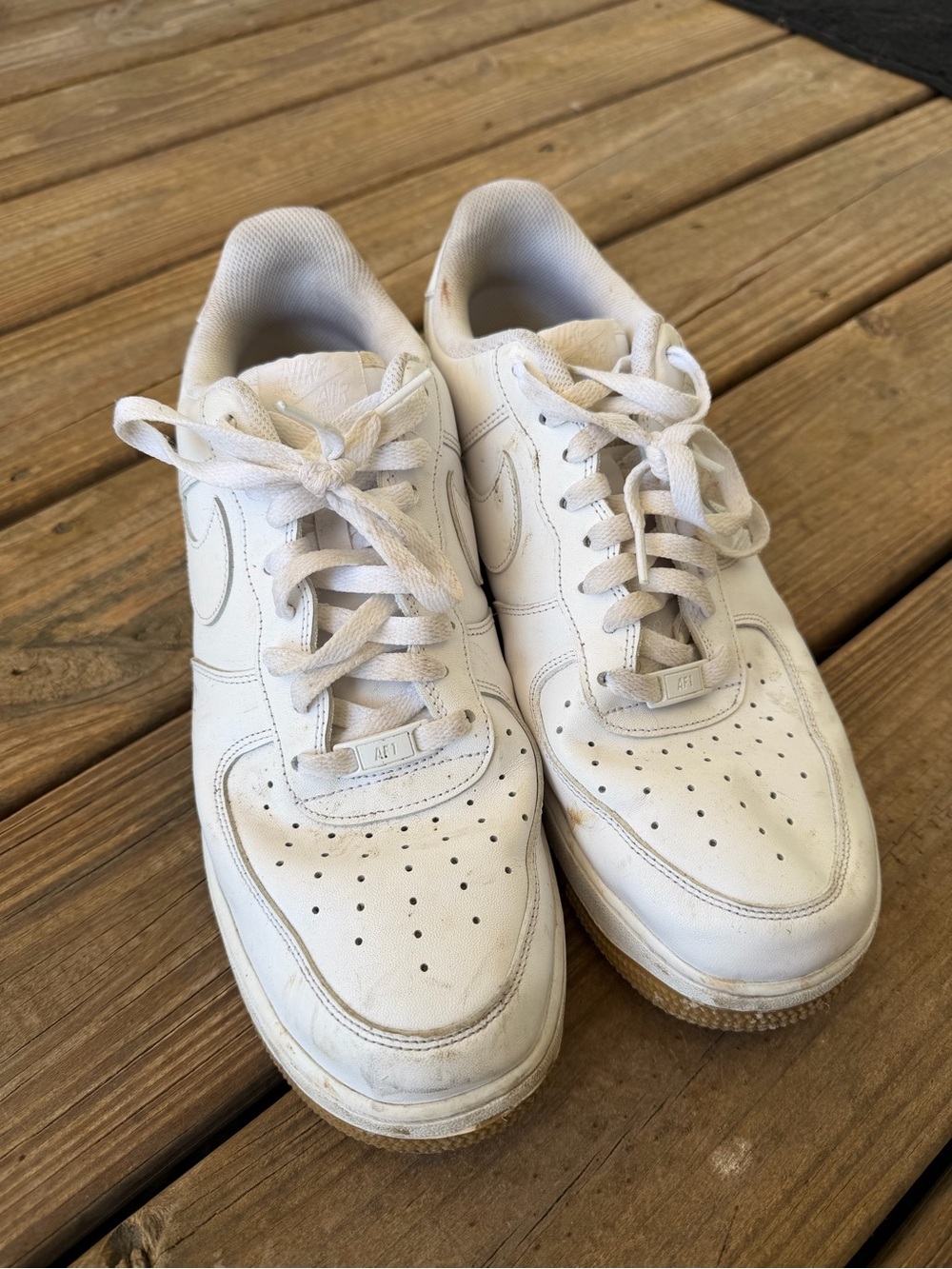 Nike Air Force 1 White Leather Sneakers Shoes